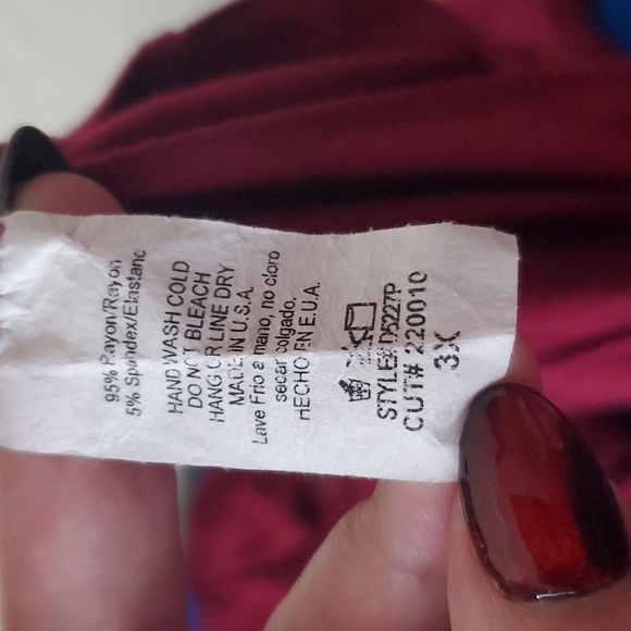 Annabelle Womens maroon 3/4 Sleeves Round Neck Pullover Mini Dress Size 3XL - Picture 6 of 6